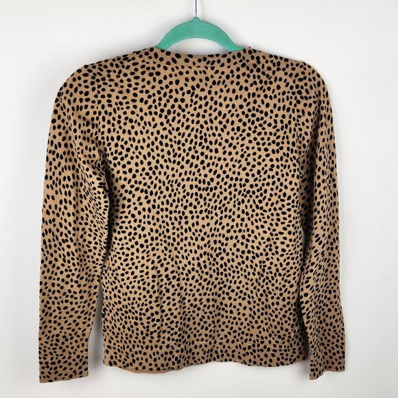 J. Crew Wild Cheetah Print Teddie Lightweight Sweater sz XS - Picture 2 of 9